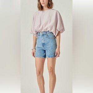 English Factory Blush Checkered Fabric Dusty Rose